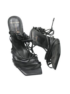 Black Suede Studio Ankle Strap Sandals in Black